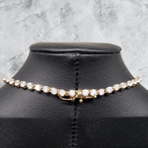 18K Silver Diamonart Graduated Stone 17.5" Necklace - Picture 3 of 10